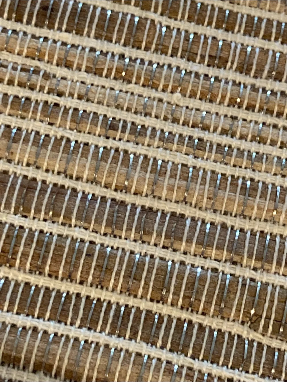 Neutral Woven Table Runner - Cream grey tan Dining Accent